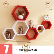 Wall shelf Magic lattice wall-mounted living room hanging on headboard wall Bedroom Decorative Frame Free Of Punch