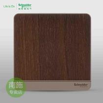 Nide switch socket Yishang annual ring brown single open single joint three control one open multi-control switch open halfway