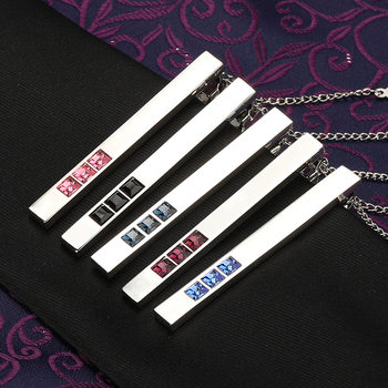 Fashionable Long Chain Tie Clip Men's Business Formal Gold Silver Wedding Men's and Women's Pin Korean Style Security Collar Clip