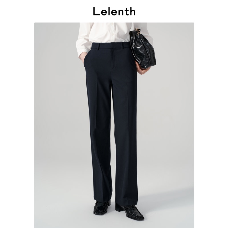 Lelenth Black Suit Pants for Women, High-Waisted, Slimming, Straight-Leg Pants, Casual, Professional, Commuting, Long Pants, Versatile Lelenth Black Suit Pants for Women, High-Waisted, Slimming, Straight-Leg Pants, Casual, Professional, Commuting, Long Pants, Versatile