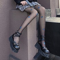 Black stockings female sexy spring and autumn thin butterfly print letters ins trend 2024 new internet celebrity white socks