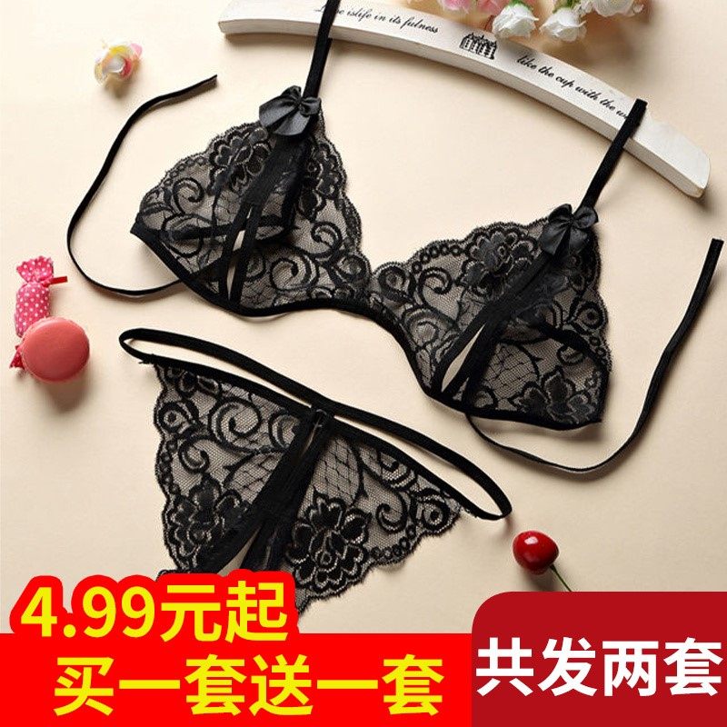 Sexy lingerie, temptation suit, sexy panties, passionate tease, three-point transparent large size sexy T pants