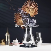 Modern dried flower vase ornaments light luxury model room home soft decoration glass hydroponics water cultivation home flower arrangement device decoration
