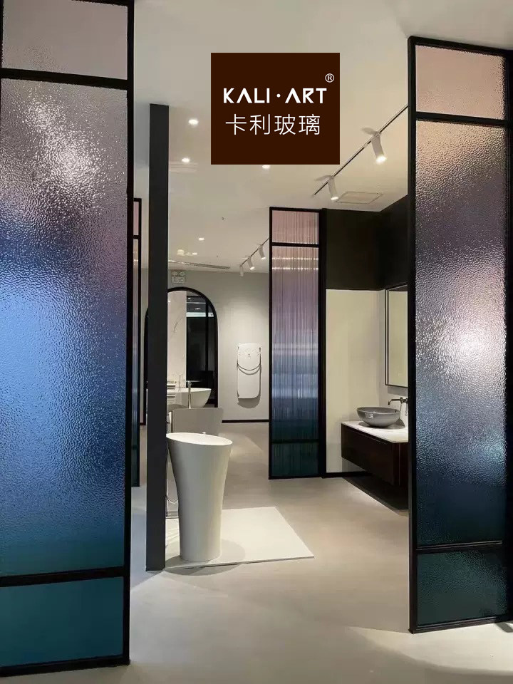 Art Clip Silk Color Gradient Clip Glue Corrugated Glass Partition Screen Xuanguan Narrow Box Toilet Door Open Door Open Door Open Door Open Door Open Door 