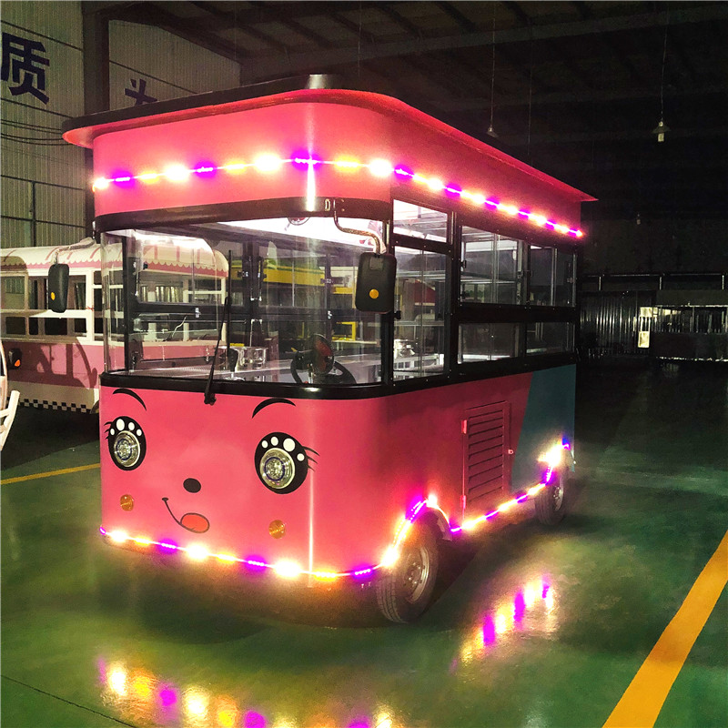 Snack Car Multifunction Dining Car Electric Quadricycles Trolley Mobile Gourmet Breakfast Fast Food Fries Stall Commercial Caravan