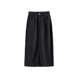 Тонкая шелковая джинсовая юбка, для формы тела «груша», длина миди, А-силуэт