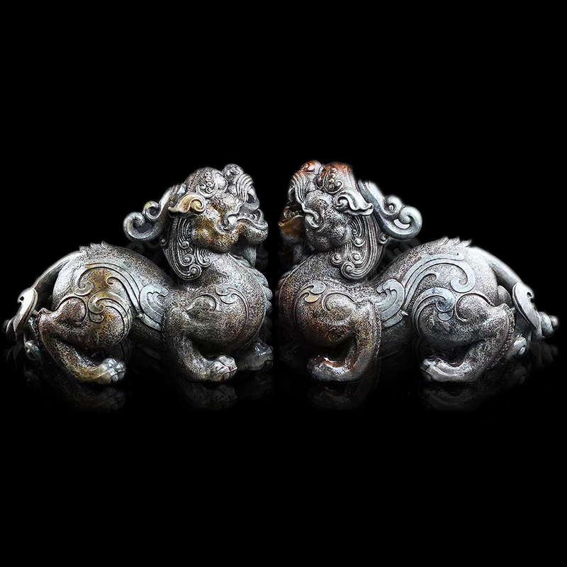 Shoushan Stone Pixiu Jade Jade Handle Stone Carving Ornament Natural Carving Craft Gift Ornament Collection Ornament Relocation