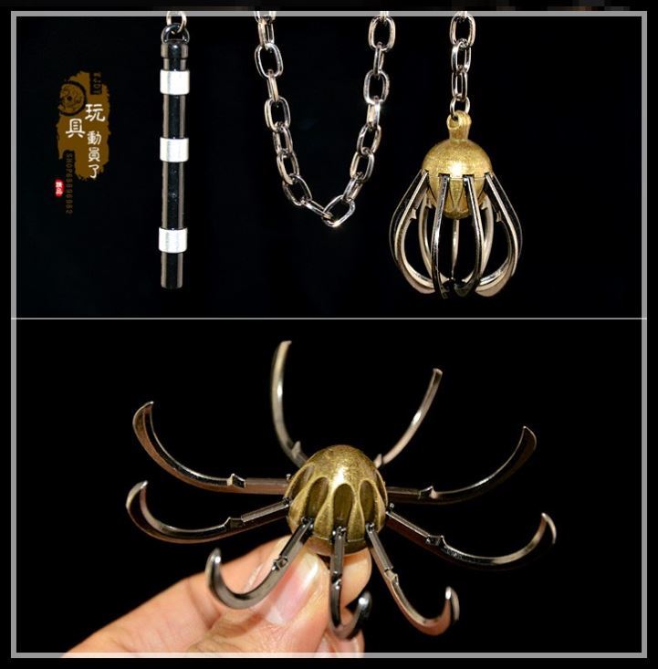Boy toy chain surrounding alloy mold nine-claw hook iron chain popular claw props anime metal model pendant