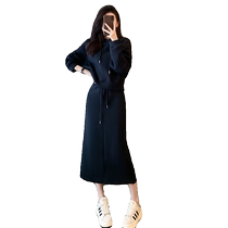 Black high-end sweatshirt suit skirt for women autumn temperament Korean version age-reducing western style Internet celebrity casual sports two-piece set