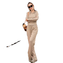 2023 Internet celebrity popular suit for women in autumn slightly fat slimming and age-reducing western style casual sports sweatshirt and sweatpants two-piece set