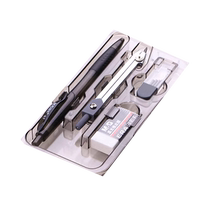 Compasses Elementary School Students Special Ruler Suit Six Grades With Multifunction Sleeve Ruler With Wave Wire Ruler Suit Professional Size Gauge High Junior High School Students Examination Practical Type Stationery Set of tools Cute tool cute