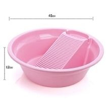 Household laundry basin with washboard small plastic wash basin Student basin Wash baby clothes basin thickened washboard