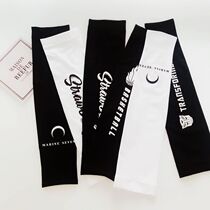 Summer Korean version ins sunscreen arm protection Trendy men and women ice silk sleeve gloves Handsome sports cool sleeves sunshade ice sleeves