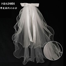 Black veil veil new bridal headdress super fairy forest net red photo props wedding license simple white