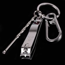 Keychain with nail clipper ear digging spoon set Nail clipper keychain kit Household nail clipper ear digging spoon key