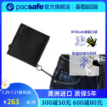 pacsafe mens wallet short simple wear-resistant RFID anti-demagnetization anti-theft brush folding zipper wallet