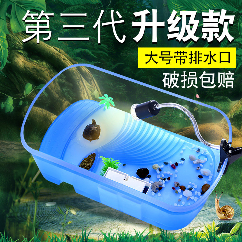Turtle Tank With Sundae Family Turtle Tank Eco-Cylinder Rearing Case Large Turtle Special Cylinder Building View Surface Turtle Box