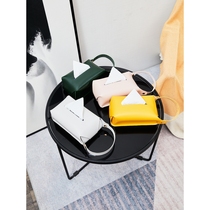 Car-mounted hanging waterproof leather tissue box tissue set bathroom home cartoon cute paper tissue bag