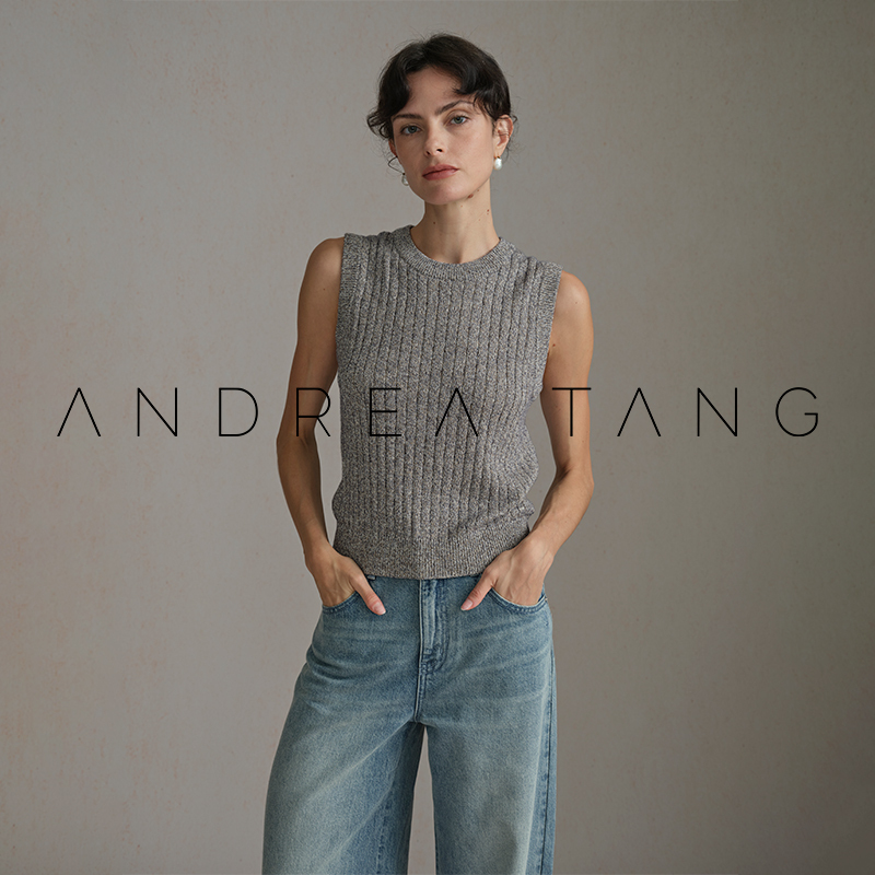 Andrea Tang｜Vest Maura｜Vintage Colorful Floral Yarn Paper Yarn Cotton Round Neck Sleeveless Knit Top