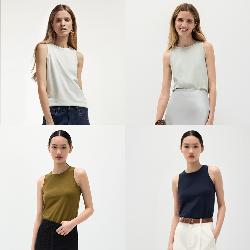 Andrea Tang｜Holly Vest｜Effortless Chic Round Neck Sleeveless Top Tank Vest for Women