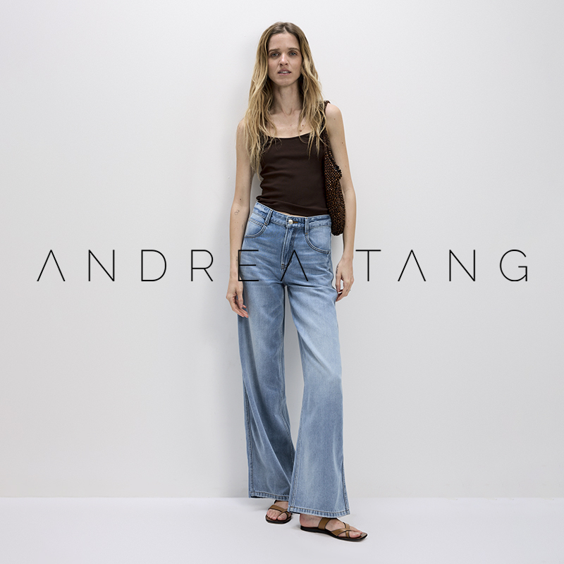 Andrea Tang｜Jeans Natalie｜Lyocell Cotton Soft Loose Wide-Leg Denim Pants for Women