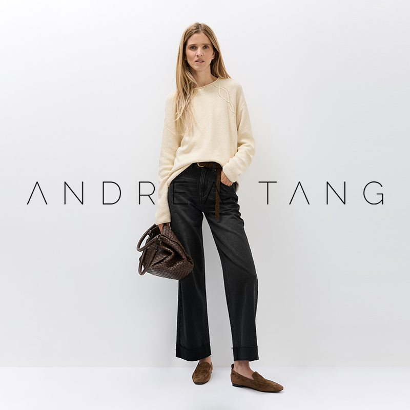 Andrea Tang｜Sweater Camille｜Reverse Knitting Technique with Twist Decoration, Loose Round Neck Knitwear for Women