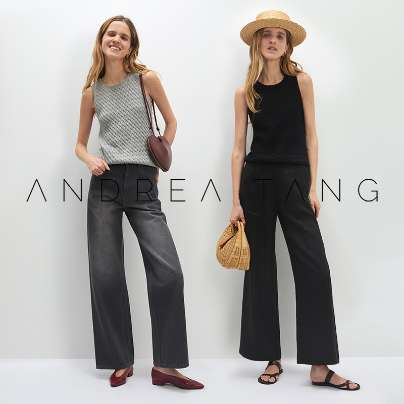 Andrea Tang｜Vest Iris｜Intellectual Style Cashmere Cotton Linen Sleeveless Slim-Fit Knit Top