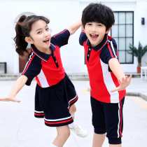 Elementary School Uniforms Summer Clothing Kindergarten Garden Suit Summer Banswear Suit Children Summer Short Sleeve Graduation Photos Inellenfeng Winds