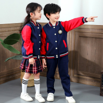 Kindergarten Garden clothes Primary school Childrens school uniforms Spring and autumn style suit Three sets Winter Inn Wind Childrens class tracksuit sportswear