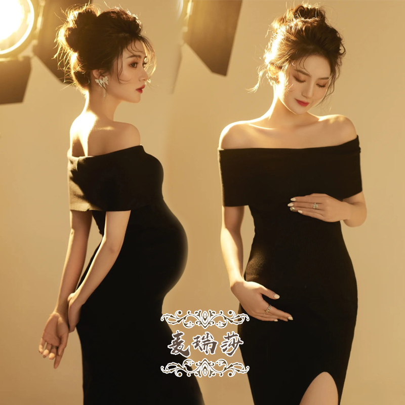 Pregnant Woman Photography Clothing New Meritocratic Wind Pregnancy Maternity Dress Art Photo Pregnancy Mommy Big Belly Photos for True Photo at Home-Taobao