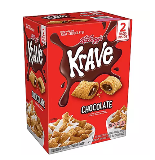 U.S. Direct Mail Kelloggs Krave Kellogg's Mixed Chocolate Sandwich Nutritious Cereal Breakfast