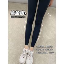 Upgraded air layer shark skin high bullets thin abdomen spring and autumn can wear thin nine-point leggings women