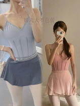 (In stock shipped in seconds) Korean Corset like ballet dance fishbone waistline suspender elastic jumpsuit