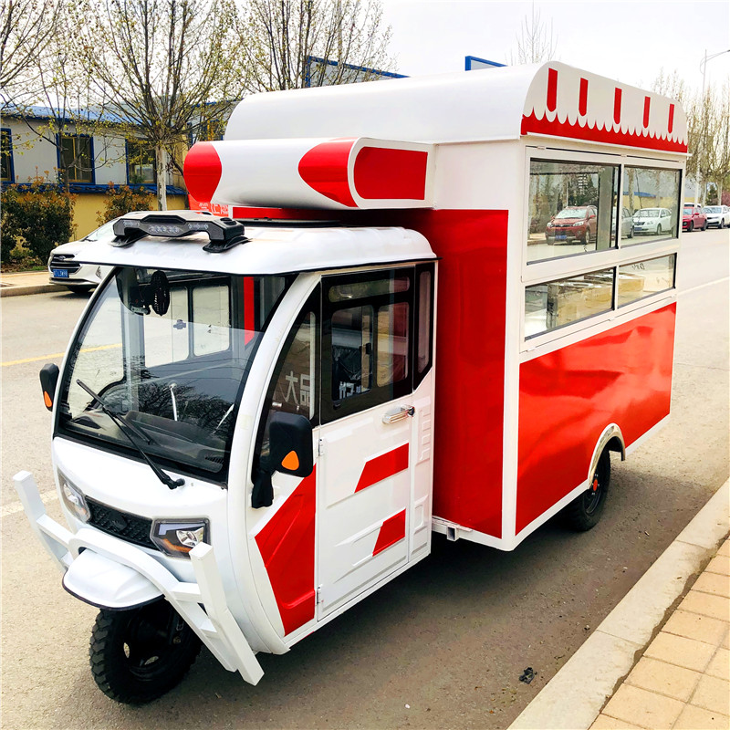 Deyuan tricycle stall snack car multi-functional mobile breakfast car fast food car RV mobile stall cart cart