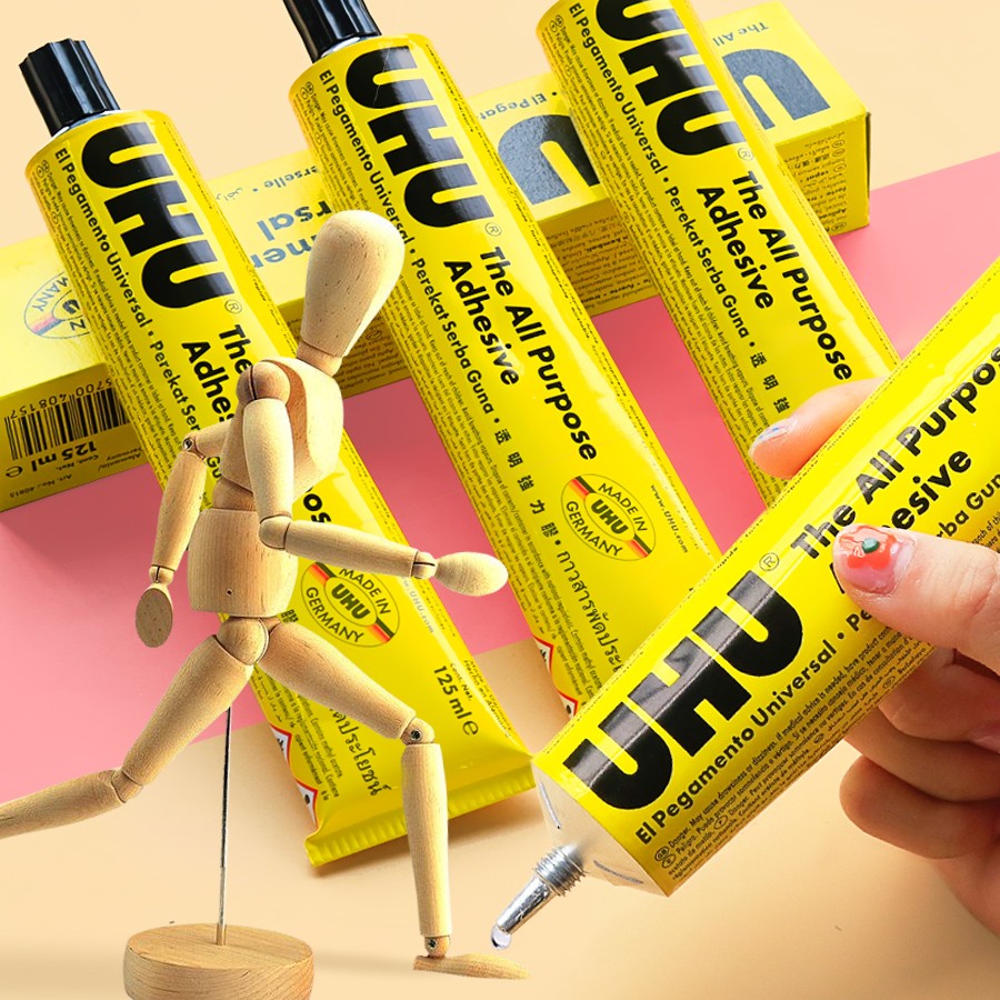 UHU glue imported from Germany is hand-glued firmly u glue carpentry plank wood model glue leather soft glue soft sticky cloth special shoe repair adhesive shoe adhesive wood multifunctional