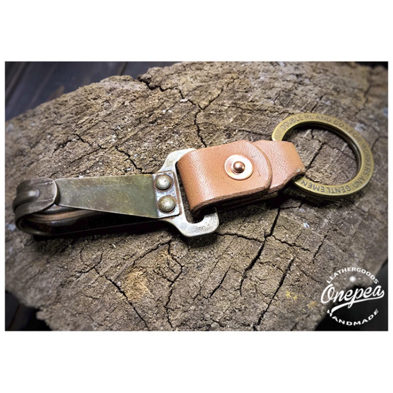 RRL Hook With RRL Key RingRRL Retro trend Key buckle   manual DIY Make old American style Retro a hook   Amekaji Metal Tape hook