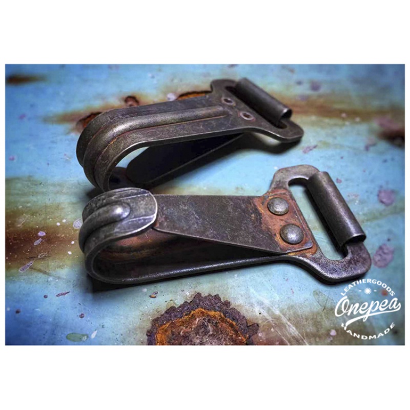 Single Old RRL Hook (One)RRL Retro trend Key buckle   manual DIY Make old American style Retro a hook   Amekaji Metal Tape hook