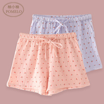 ins summer thin pure cotton cotton cloth cherry printed loose foam cotton brief about full cotton home pants shorts sleeping pants women