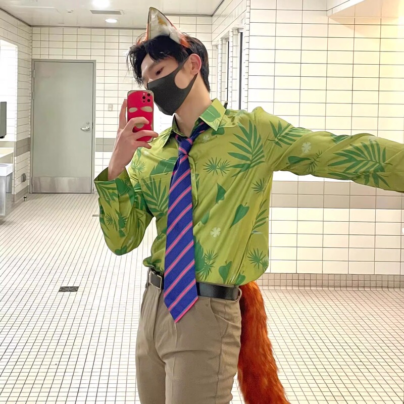 Zootopia 2 Nick Wilde Costume Shirt Cosplay Christmas Movie Theater Disney Outfit Shirt Comic Convention