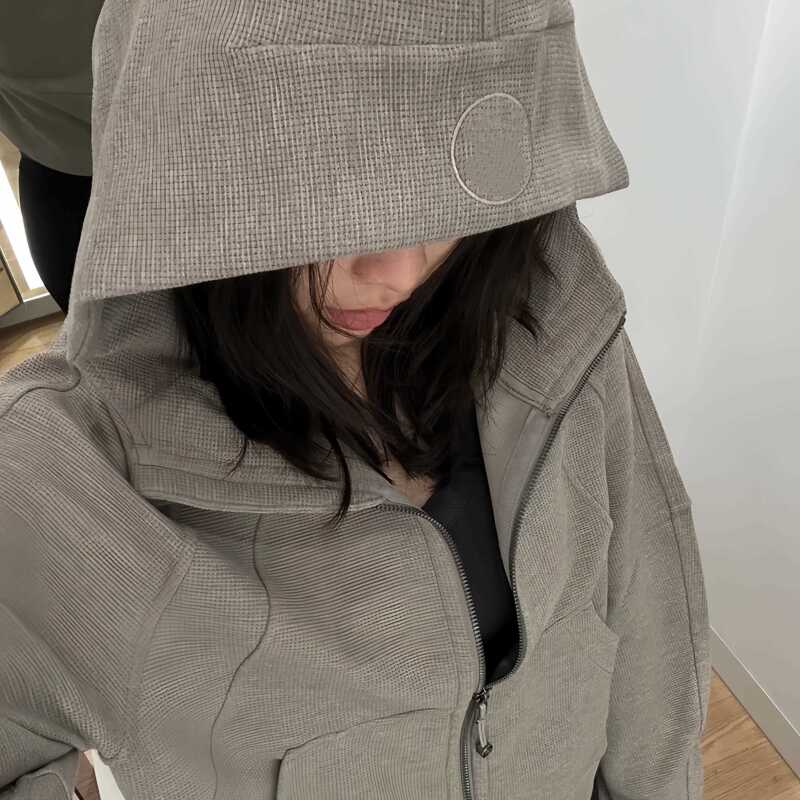 Scu Women's Sports Waffle Top Hooded Jacket Loose Wide-Leg Pants Casual Spring and Autumn Suit