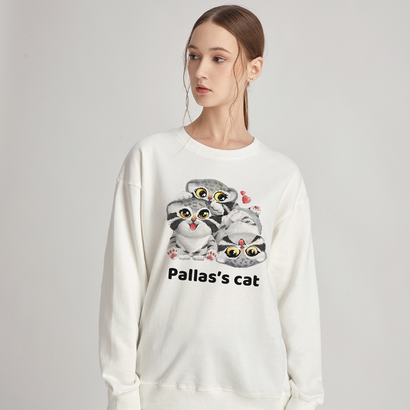 Three rabbit - tai - yuan and Yuan Wen Hall original T5 illustration surrounding culture with a round collar coat