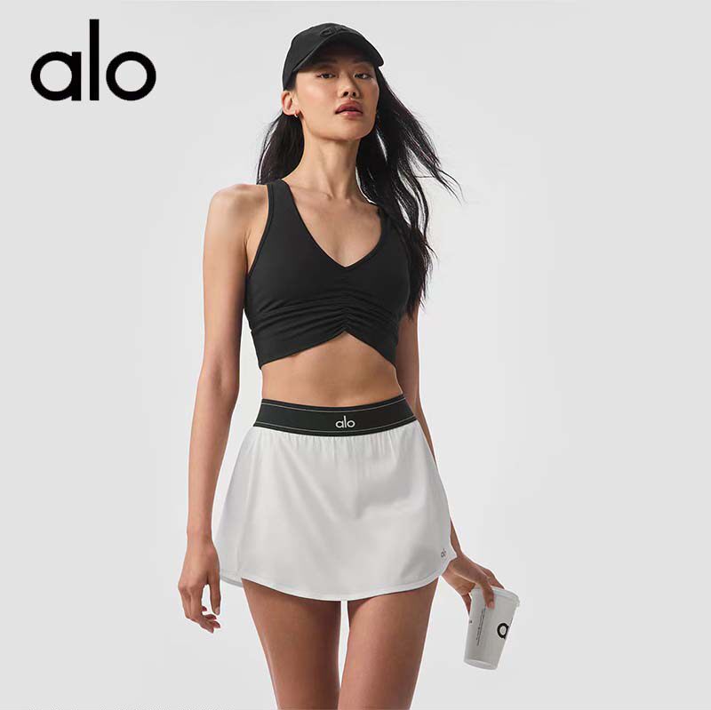 Alo yoga double-layer faux two-piece tennis skirt: the secret weapon for  sporty style and