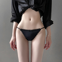 Japanese Ice Silk seamless underwear womens summer thin cotton crotch girl lace thong low waist sexy confused breifs
