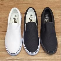 手绘小白鞋学生帆布鞋懒人情侣鞋护士鞋女鞋一脚蹬男鞋6227