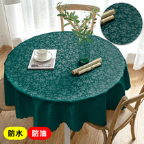 Round pvc dining table cloth waterproof anti-oil and burn-proof hotel retro big round table table cloth art-free table cloth Eurostyle