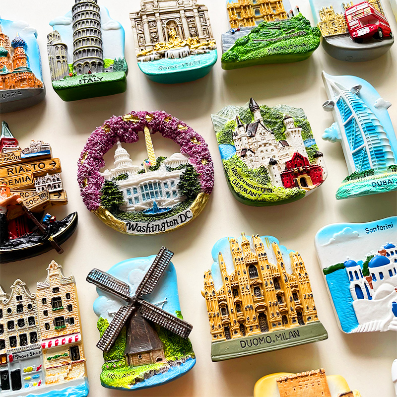 3D 3D Travel Of Refrigerator Sticker And Magnet Sticker Cities Around The World European Countries Tourism Souvenirs New Creative display picture 1
