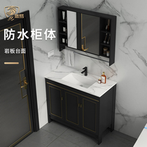 Rock plate integrated table basin combined washbasin cabinet floor type intelligent mirror bath room cabinet toilet washing table Handwashing pool