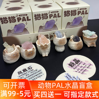 Cat Pal Crystal Blind Box 2025 New Little Bean Ding Cute Animal Internet Celebrity Popular Gift Ornament for Girls