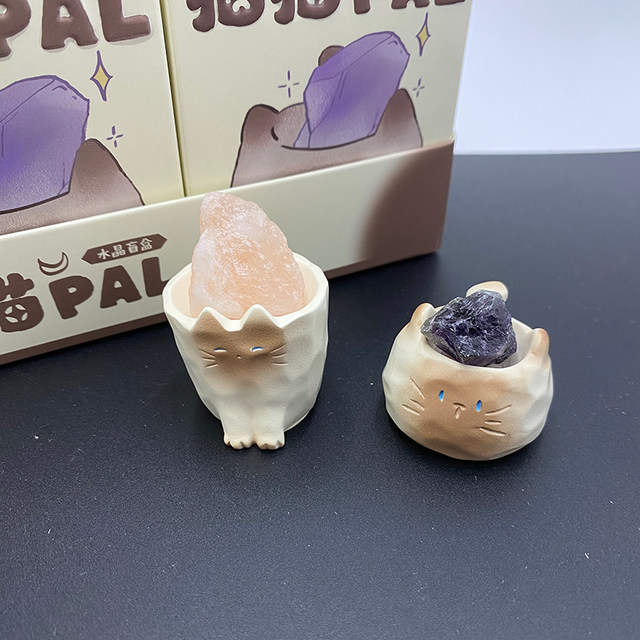 Cat Pal Crystal Blind Box 2025 New Little Bean Ding Cute Animal Internet Celebrity Popular Gift Ornament for Girls