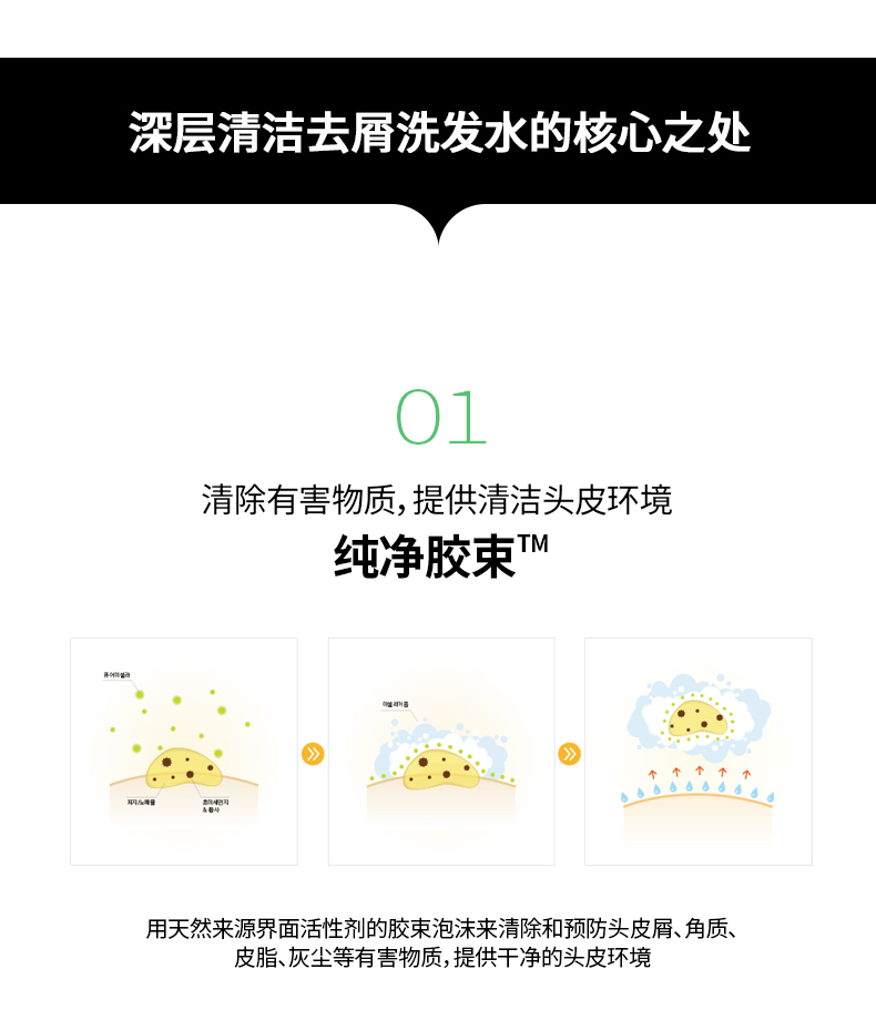 韩国食药厅认证有效 爱茉莉 深层清洁洗发水 500ml 去屑止痒 图5